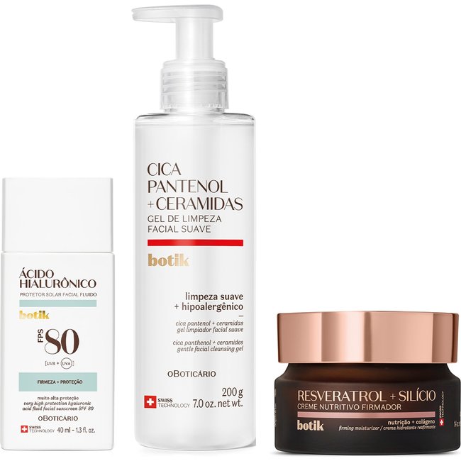 Kit Skincare Diurno para Pele Madura com Rugas Botik (3 itens)