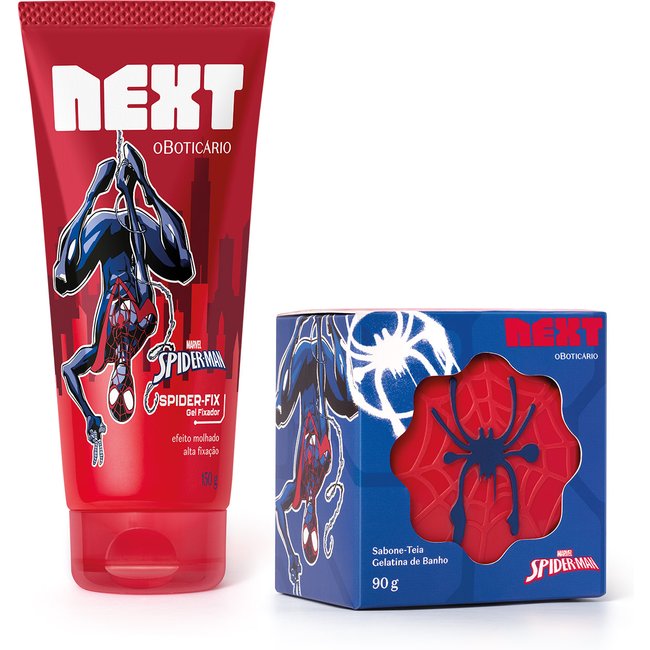 Combo Next Spider Man: Sabone-Teia 90g + Gel Fixador 150g