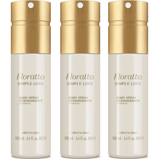 Combo Body Spray Floratta Simple Love 100ml (3 unidades)