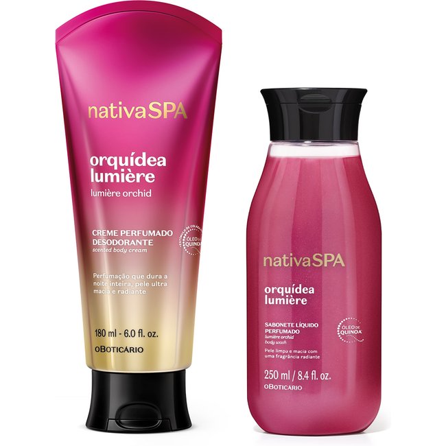 Combo Nativa SPA Orquídea Lumière: Creme Perfumado Desodorante 180ml + Sabonete Líquido Corporal 250ml