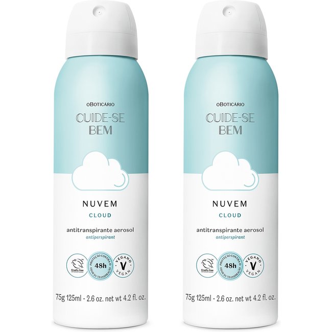 Combo Desodorante Antitranspirante Aerosol Cuide-se Bem Nuvem 75g/125ml (2 itens)