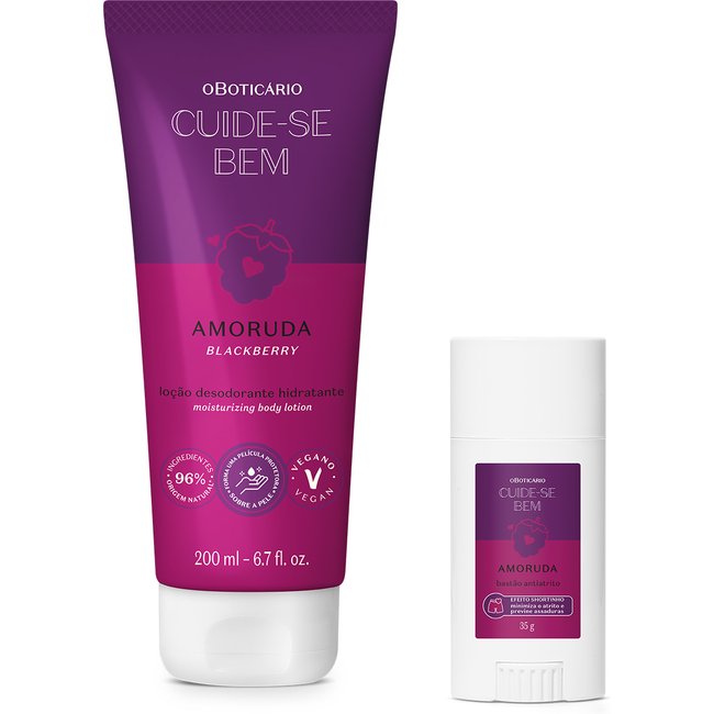 Combo Cuide-se Bem Amoruda: Loção Corporal 200ml + Bastão Anti-Atrito 35g