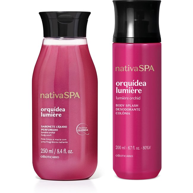 Combo Nativa SPA Orquídea Lumière: Body Splash 200ml + Sabonete Líquido Corporal 250ml
