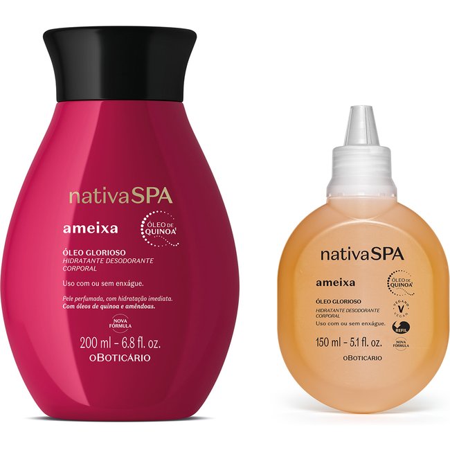 Combo Nativa Spa Ameixa: Óleo Glorioso Corporal 200ml + Refil 150ml