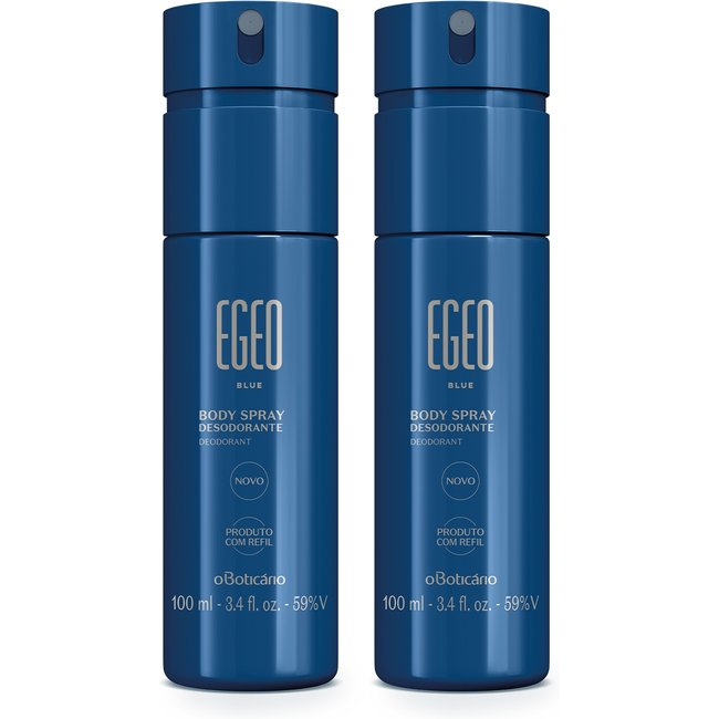 Combo Desodorante Body Spray Egeo Blue 100ml (2 unidades)
