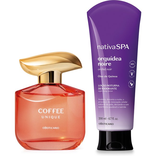 Combo Coffee Woman Unique Desodorante Colônia 100ml + Loção Corporal Nativa Spa Orquídea Noire