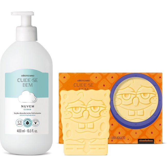 Combo Cuide-se Bem: Loção Corporal Nuvem 400ml + Sabonete Bob Esponja 2x100g