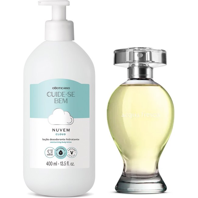 Combo Acqua Fresca Desodorante Colônia 100ml+ Loção Corporal Nuvem 400ml