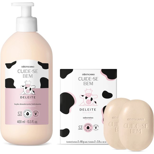 Combo Cuide-se Bem Deleite: Loção Corporal 400ml + Sabonetes Em Barra 2x80g