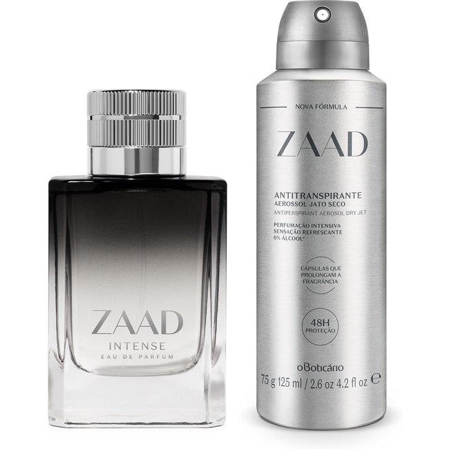 Combo Zaad: Intense Eau De Parfum 95ml + Desodorante Antitranspirante Aerossol 75g/125ml