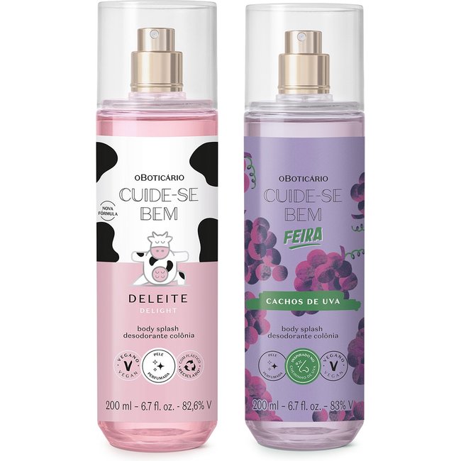 Combo Body Splash Cuide-se Bem: Deleite 200ml + Cachos de Uva 200ml