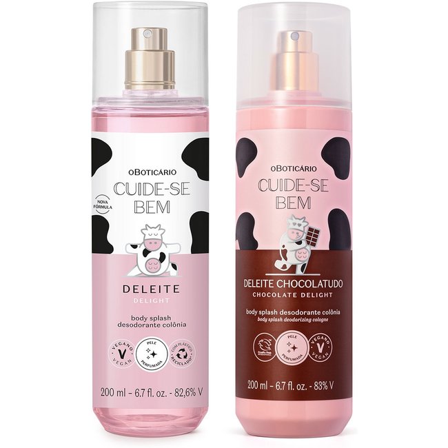 Combo Body Splash Cuide-se Bem: Deleite 200ml + Chocolatudo 200ml