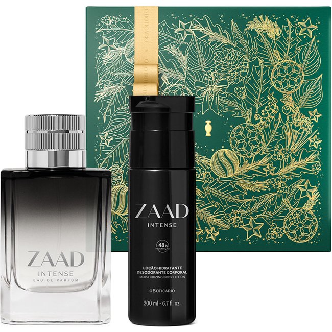 Combo Presente Natal Zaad Intense: Eau De Parfum 95ml + Loção Corporal 200ml + Caixa de Presente