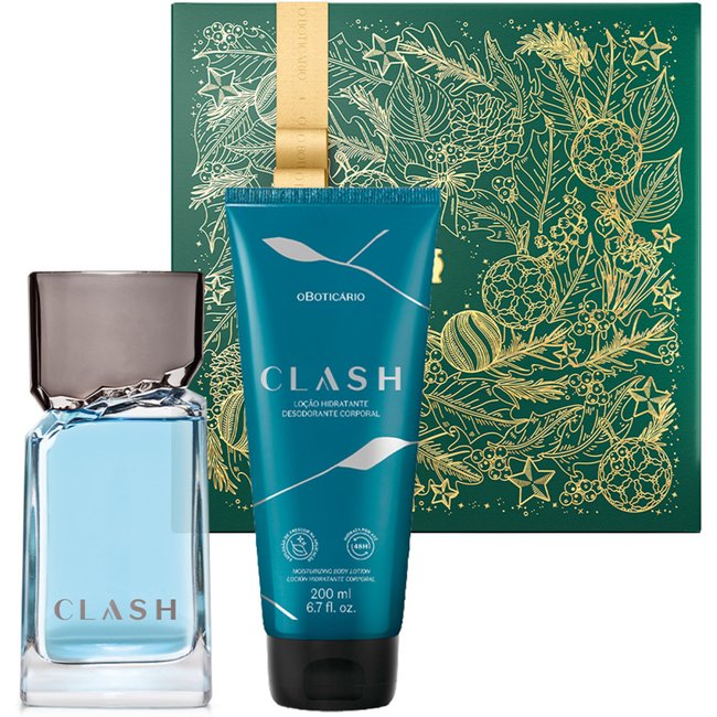 Combo Presente Natal Clash: Desodorante Colônia 100ml + Loção Desodorante 200ml + Caixa de Presente