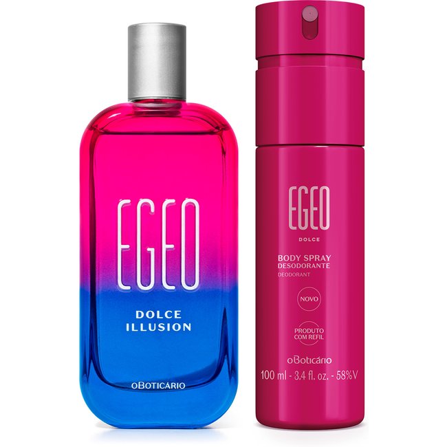 Combo Egeo Dolce: Illusion Desodorante Colônia 90ml + Body Spray 100ml