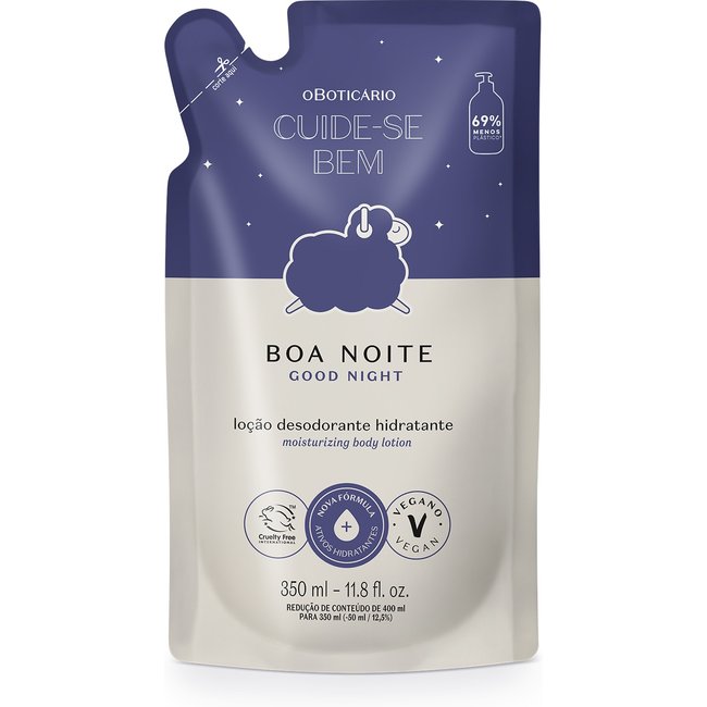 Refil Loção Hidratante Desodorante Corporal Cuide-se Bem Boa Noite 350ml
