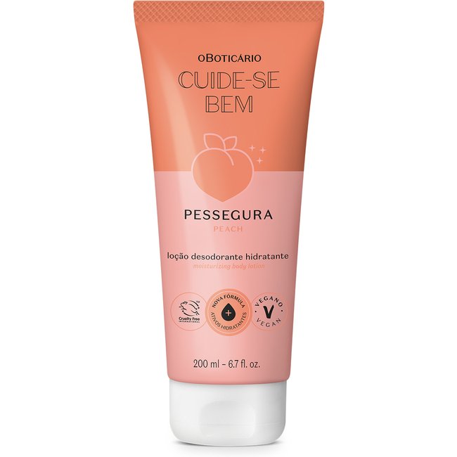 Loção Desodorante Hidratante Corporal Cuide-se Bem Pessegura 200ml