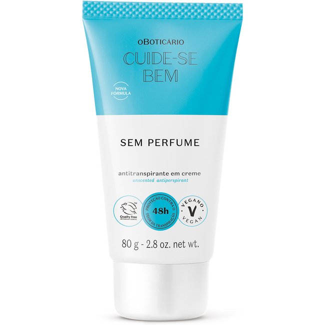 Antitranspirante Em Creme Sem Perfume Cuide-se Bem 80g