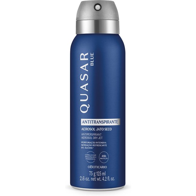 Desodorante Antitranspirante Aerossol Quasar Blue 75g/125ml