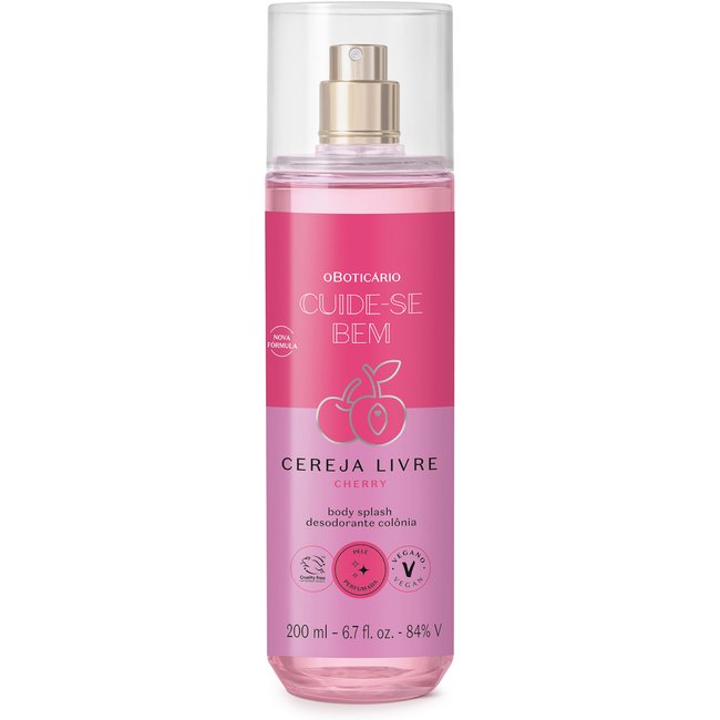 Body Splash Desodorante Colônia Cuide-se Bem Cereja Livre 200ml