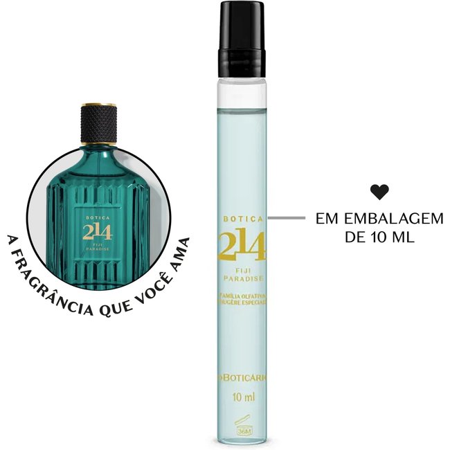 Botica 214 Fiji Paradise Eau de Parfum Masculino Fougére Especiado 10ml
