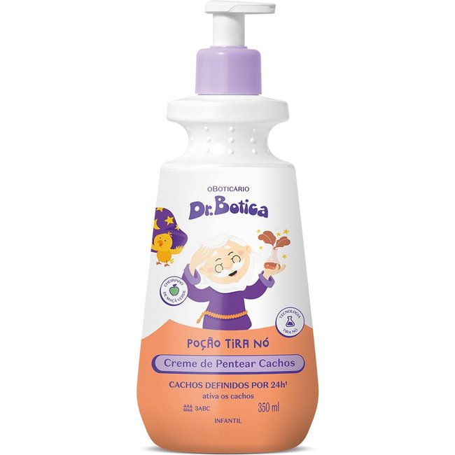 Creme Para Pentear Infantil Cabelos Cacheados 3 ABC Dr.Botica Poção Tira Nó 350ml