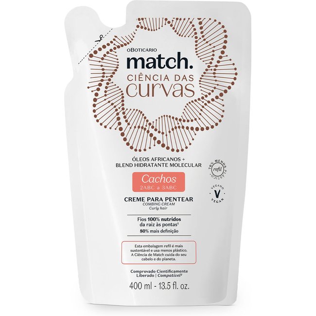 Refil Creme Para Pentear Cachos Match Ciência das Curvas 400ml