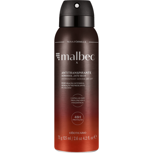 Desodorante Antitranspirante Aerossol Malbec X 75g/125ml