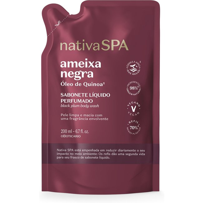 Refil Sabonete Líquido Perfumado Nativa Spa Ameixa Negra 200ml