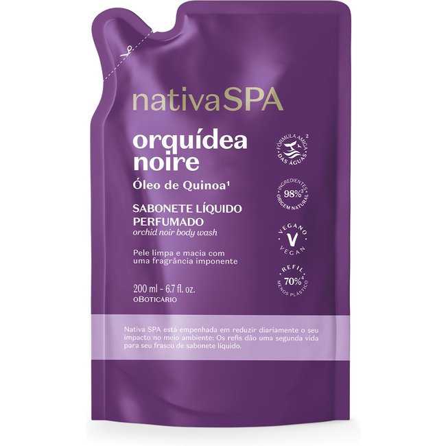 Refil Sabonete Líquido Perfumado Nativa Spa Orquídea Noire 200ml