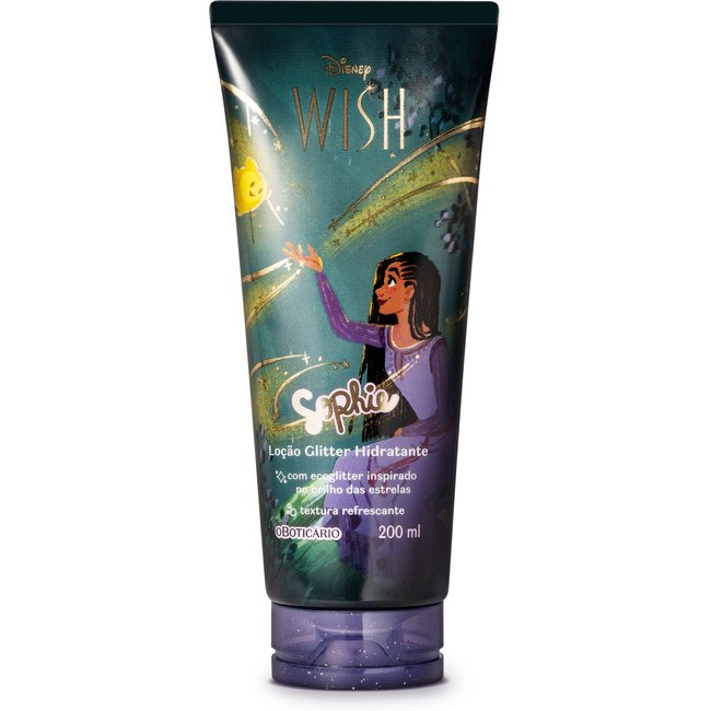 Loção Glitter Hidratante Corporal Sophie Disney Wish 200ml