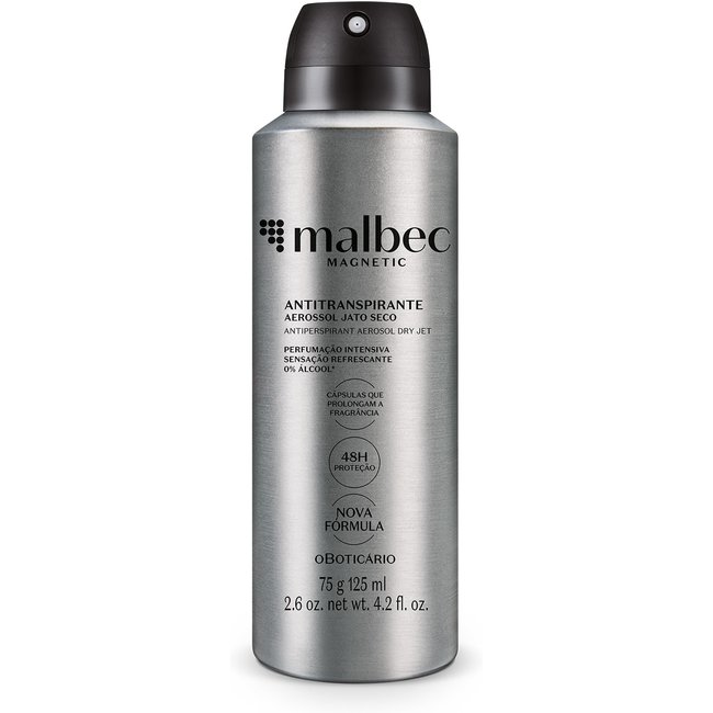 Desodorante Antitranspirante Aerossol Malbec Magnetic 75g/125ml