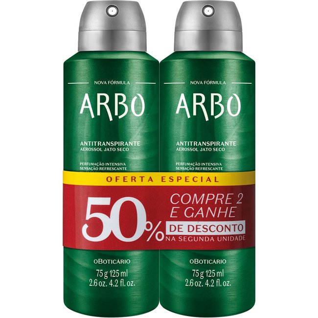 Kit Desodorante Antitranspirante Aerossol Arbo (2 unidades)