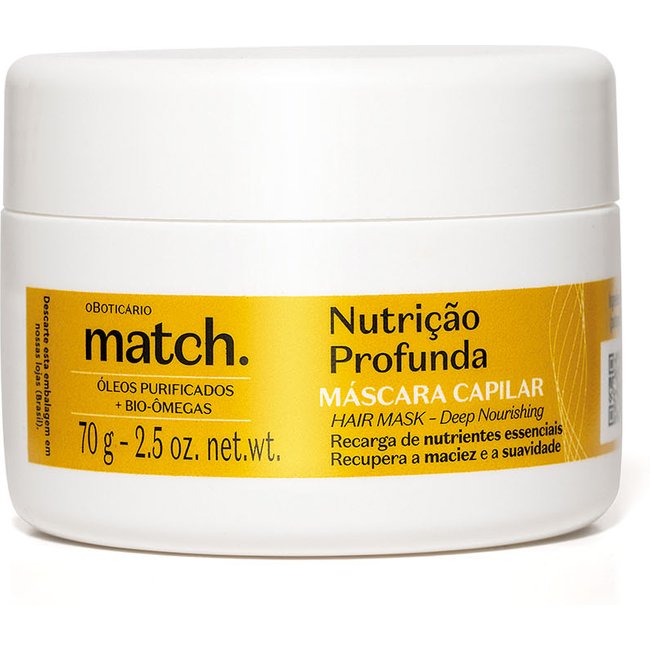 Máscara Capilar Match Nutrição Profunda 70g