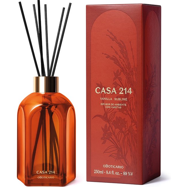 Difusor de Ambiente com Varetas Casa 214 Vanilla Sublime 250ml