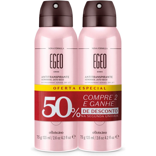 Kit Desodorante Antitranspirante Aerossol Egeo Choc 2x75g/125ml