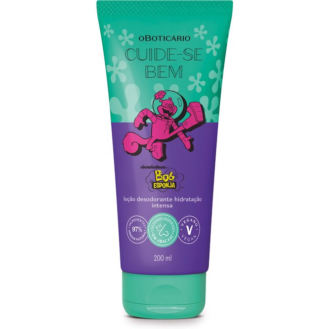 Loção Desodorante Hidratante Cuide-se Bem Bob Esponja Sandy Bochechas 200ml