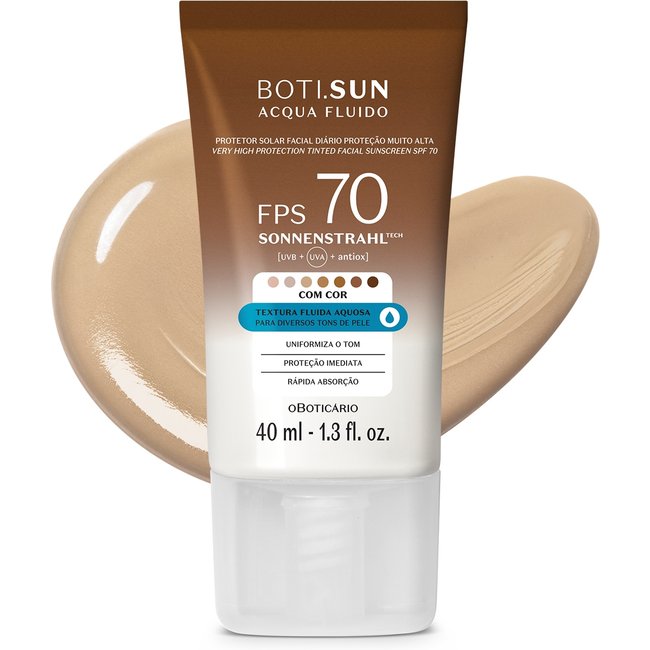Protetor Solar Facial Com Cor FPS70 Boti.Sun 2.0 40ml