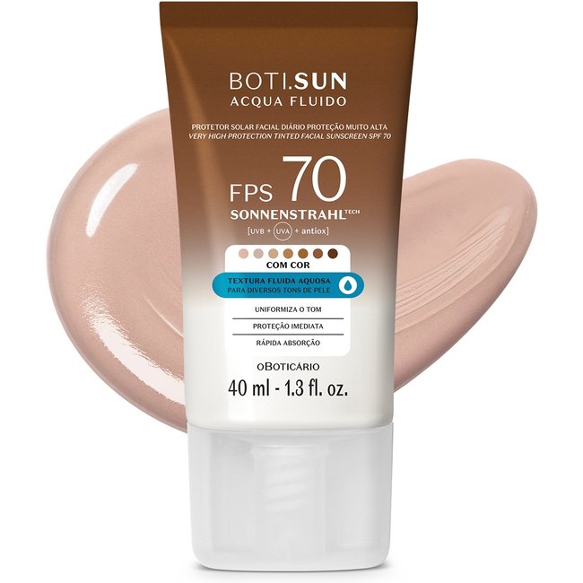 Protetor Solar Facial Com Cor FPS70 Boti.Sun 1.0 40ml