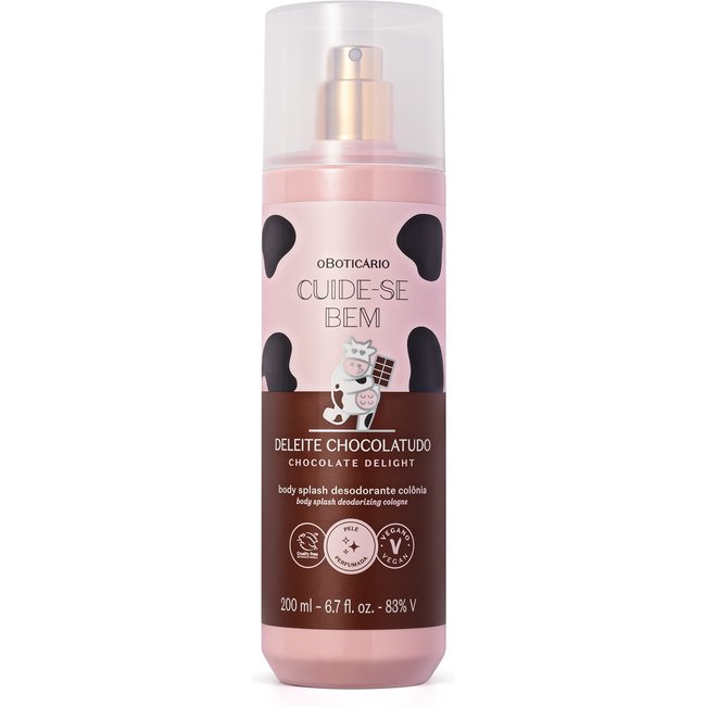 Body Splash Desodorante Colônia Cuide-se Bem Deleite Chocolatudo 200ml