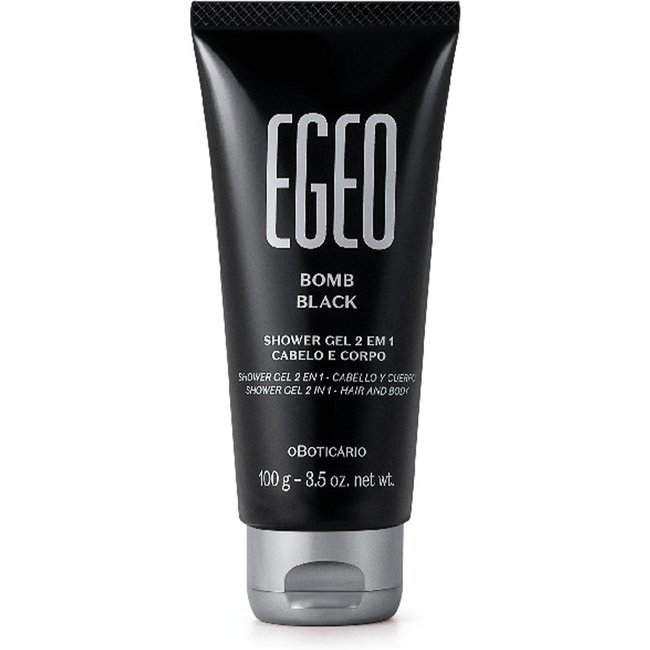 Shower Gel 2 em 1 Cabelo e Corpo Egeo Bomb Black 100g
