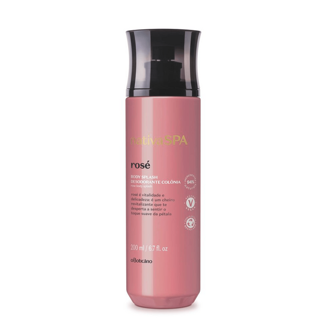Desodorante Colônia Body Splash Nativa Spa Rosé, 200 ml
