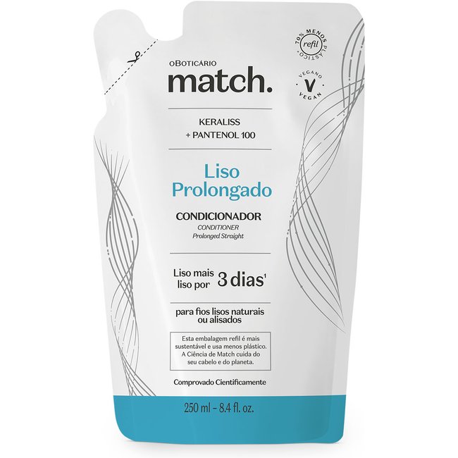 Refil Condicionador Match Liso Prolongado 250ml