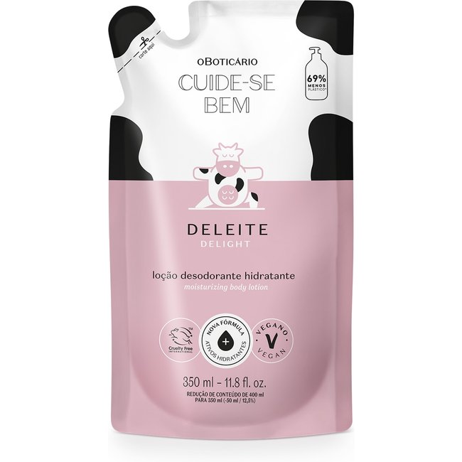 Refil Loção Desodorante Hidratante Corporal Cuide-se Bem Deleite 350ml