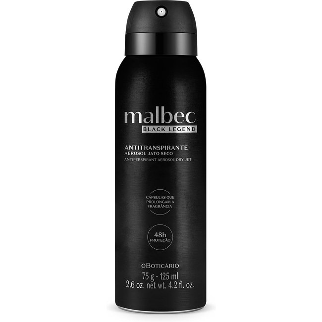 Desodorante Antitranspirante Aerossol Malbec Black Legend 75g/125ml
