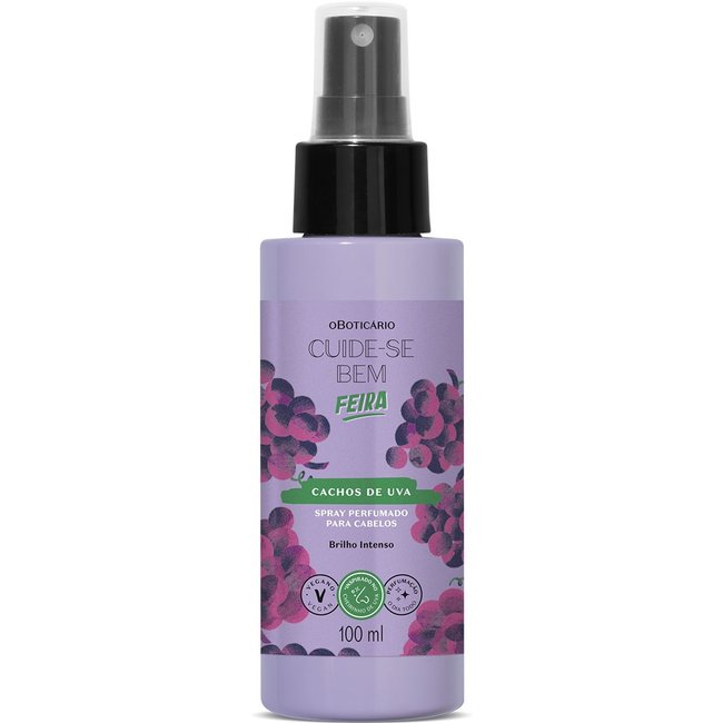 Spray Perfumado Para Cabelos Cuide-se Bem Feira Cachos de Uva 100ml
