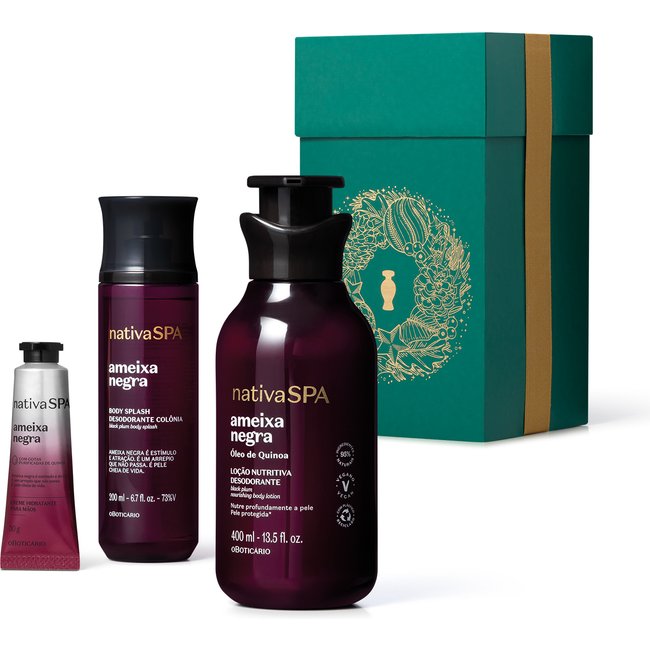 Kit Presente Natal Nativa Spa Ameixa Negra (3 itens)