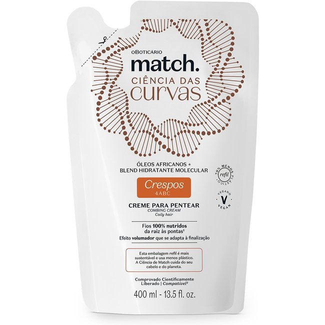 Refil Creme Para Pentear Match Ciência das Curvas Crespos 400ml