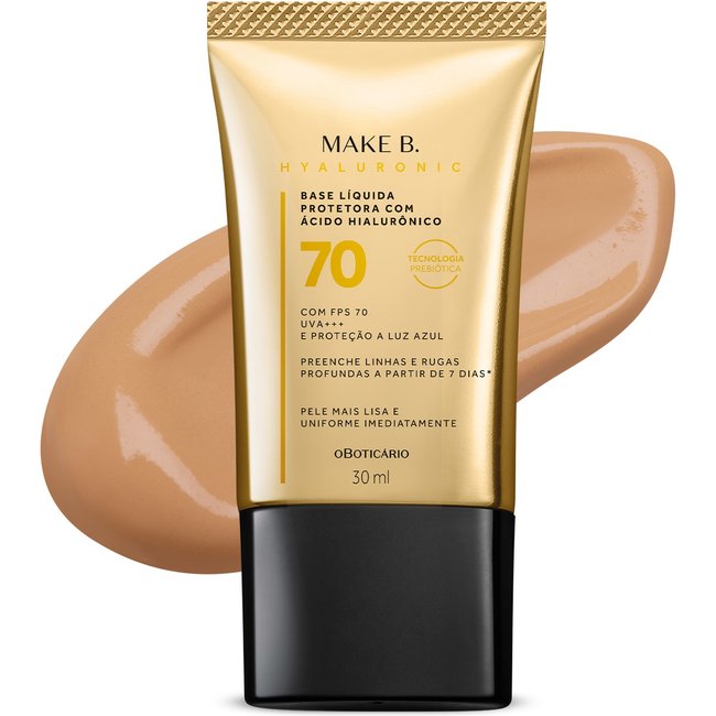 Base Líquida Protetora Make B. Hyaluronic FPS 70 Cor 40 30ml