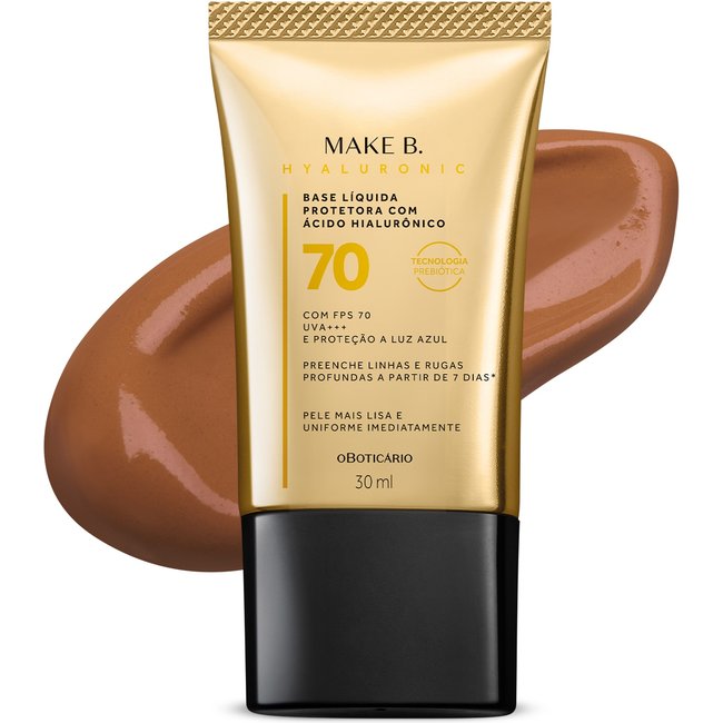 Make B. o Boticário Hyaluronic FPS 70 cor 70 - Base Líquida Protetora 30ml